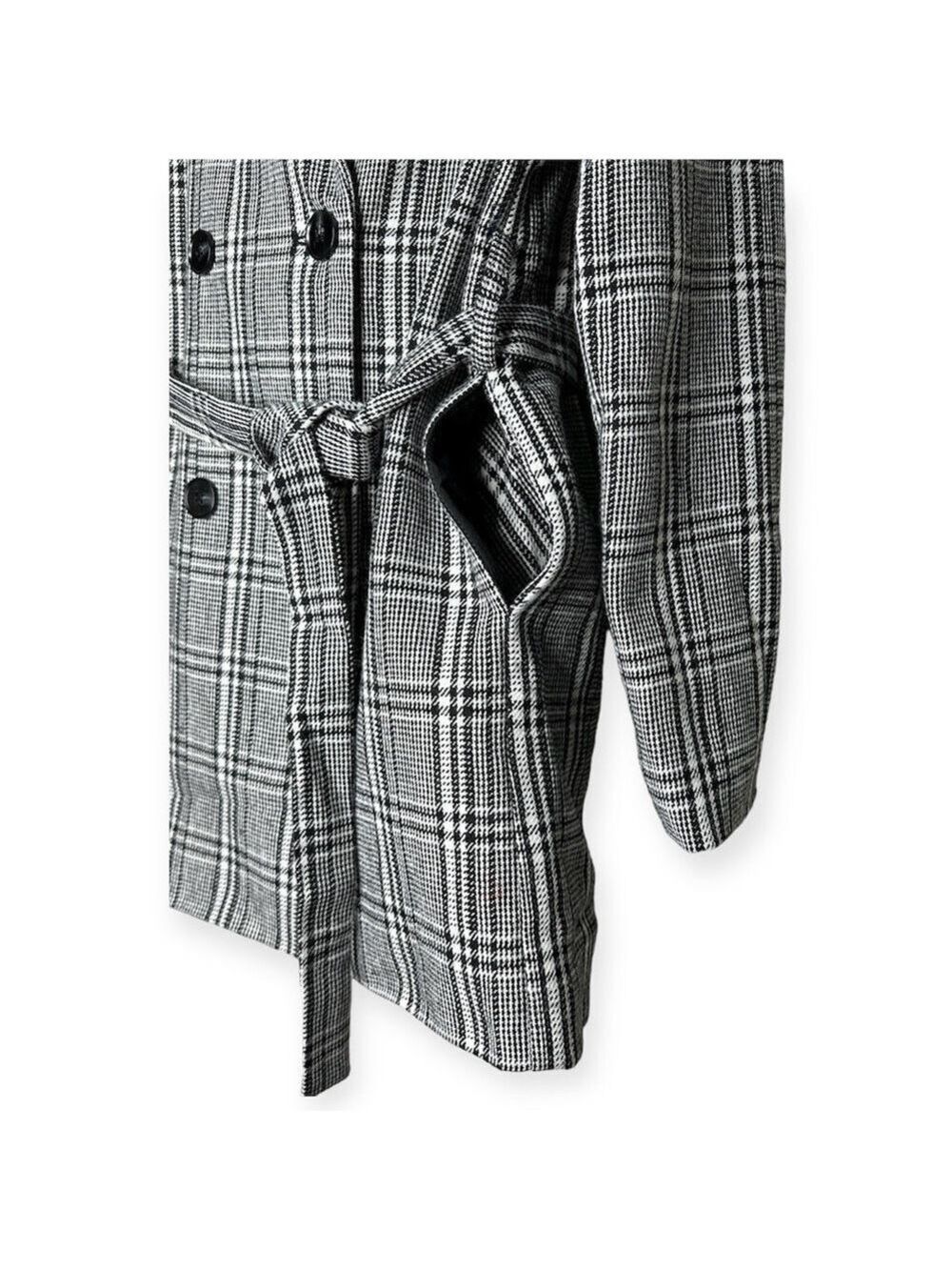 Shein‎ Plaid Belted Double Breasted Coat Girls 9Y - Picture 4 of 11